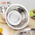 Mixing Bowls Washing Basin For Vegetable/Fruit High quality Multifunctional 3Pcs Grater Set Stainless Steel Colander